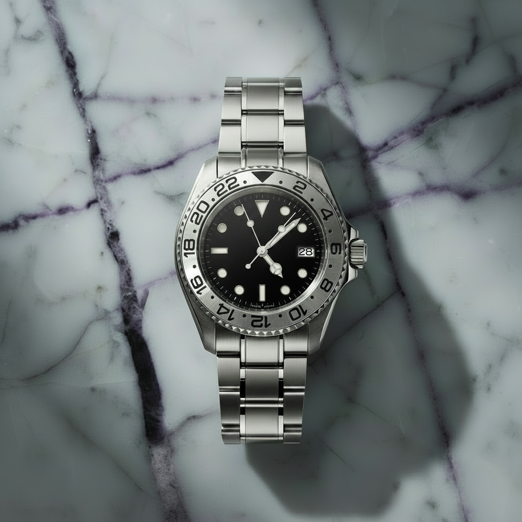 GMT Watch on Purple Marble